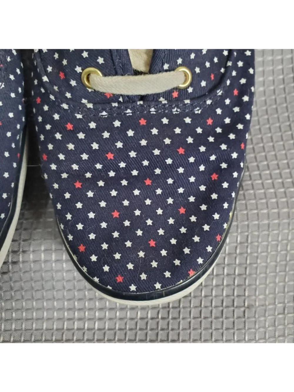 Keds Womens Size 8 Sneakers Shoes Star Print Lace Up Casual Canvas Patriotic Fun
